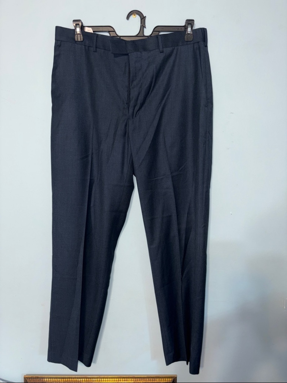 Perry Ellis 36/32 Classic Men's flat front Dress Pants - Navy Blue